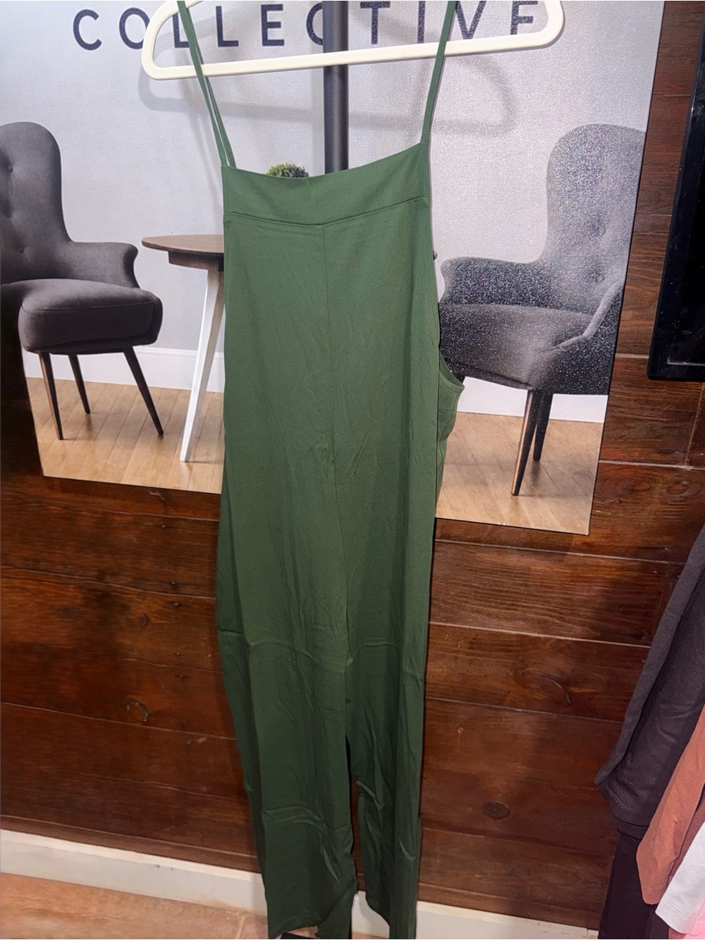 Zenana Outfitters Olive Green Spaghetti-Strap Wide-Leg Jumpsuit